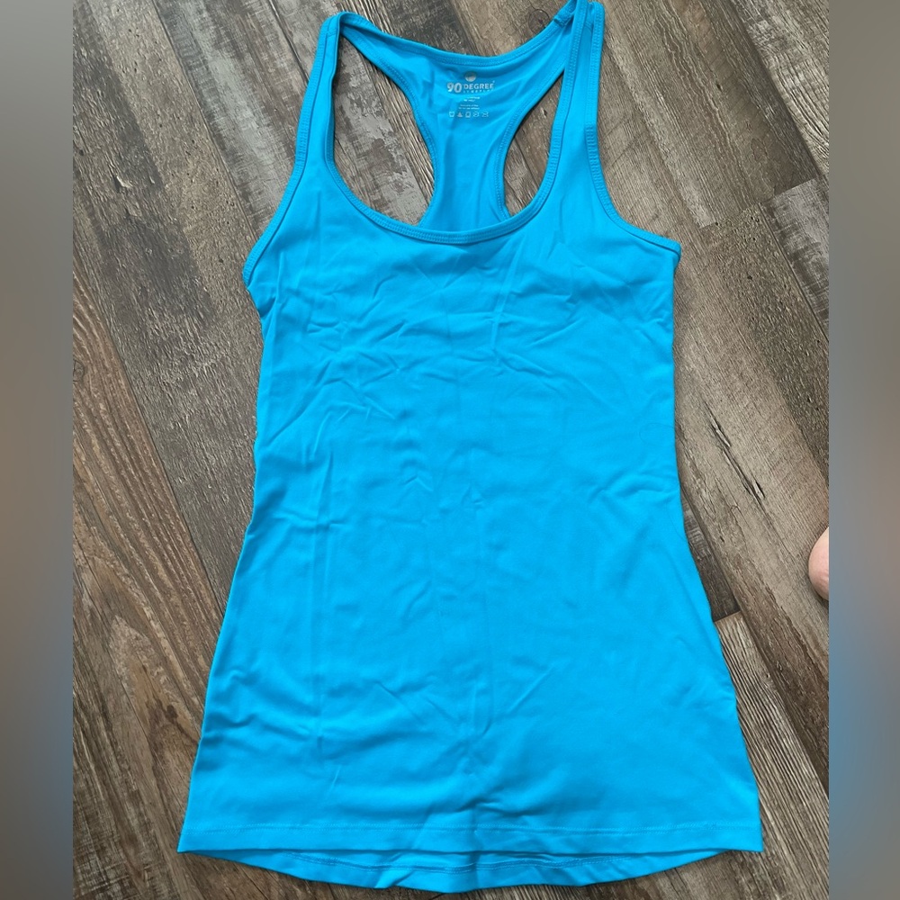Blue 90 degree tank